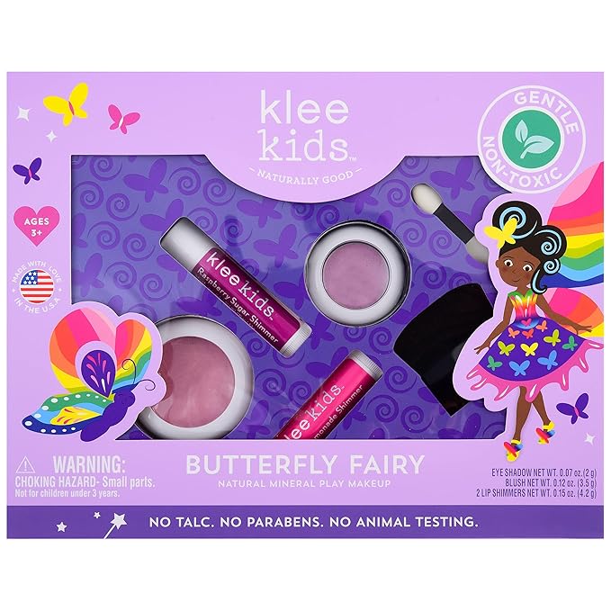 Klee Naturals Luna Star Naturals Klee Kids 4 PC Makeup Up Kits with Compacts (Butterfly Fairy)-Velvo Beauty
