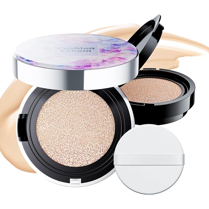 Mushroom Head Air Cushion CC Cream - BB Cream Foundation Makeup Moisturizing Concealer Long-Lasting, Cushion Foundation Full Coverage Self Adjusting (Ivory, 1 PCS)-Velvo Beauty