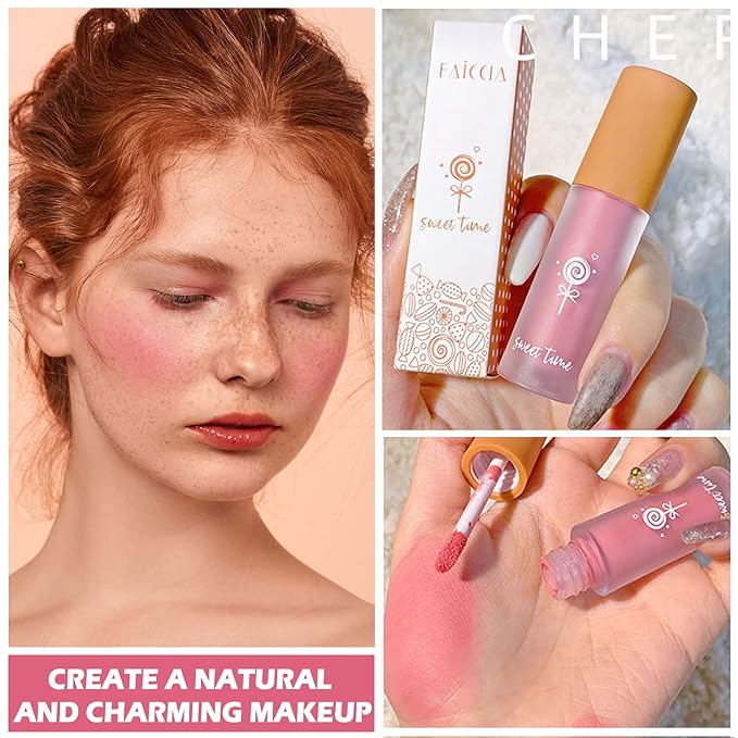 Liquid Blush Cream Blush Soft Matte Blush Liquid Stick for Cheeks Natural Cream Blush Makeup Dewy Face Blush Cosmetics - 02 Pink-Velvo Beauty