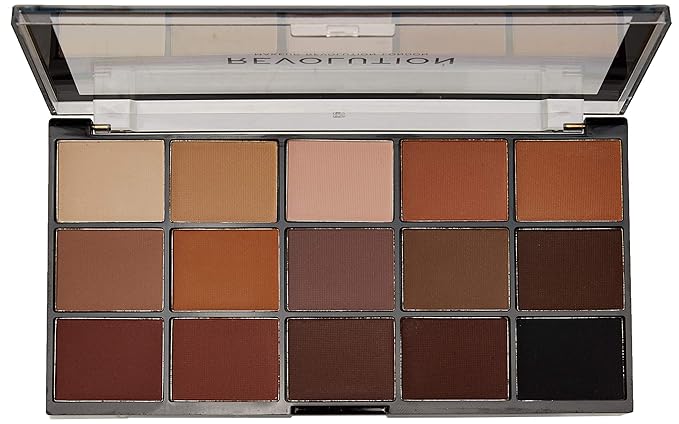 Makeup Revolution Reloaded Palette, Makeup Eyeshadow Palette, Includes 15 Shades, Lasts All Day Long, Vegan & Cruelty Free, Basic Mattes, 16.5g-Velvo Beauty
