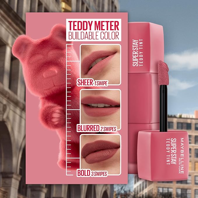 Maybelline Super Stay Teddy Lip Tint, Long Lasting Matte Lipstick For Up To 12HR Wear, Skinnydip, 1 Count-Velvo Beauty