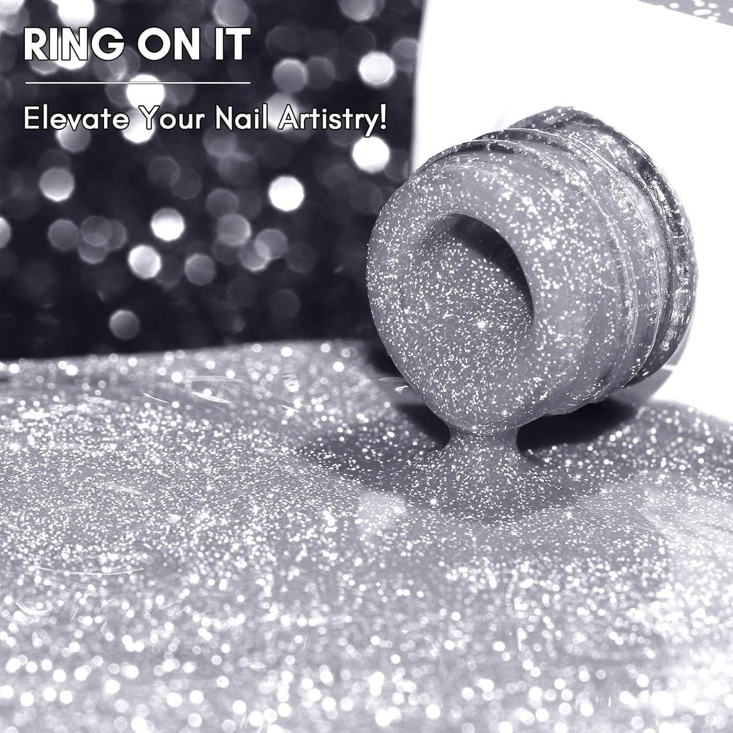 Makartt Glitter Gel Nail Polish - Flash Grey Diamond Reflective Sparkly Gel, UV LED Soak Off for Nail Art Designs, 15ml DIY Home Salon Manicure-Velvo Beauty