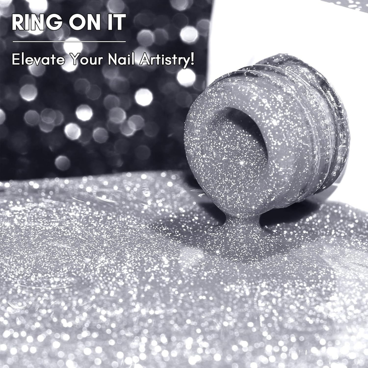 Makartt Glitter Gel Nail Polish - Flash Grey Diamond Reflective Sparkly Gel, UV LED Soak Off for Nail Art Designs, 15ml DIY Home Salon Manicure-Velvo Beauty