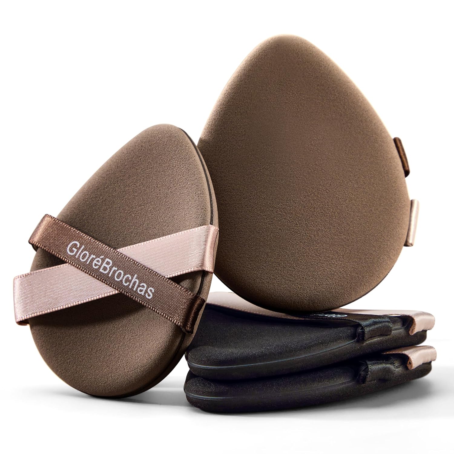Makeup Sponge Set, GloréBrochas 4PCS Micro Porous Foundation Sponge, Latex-Free PU Makeup Puff, Low Absorption 3.2 Inch Soft Dual-Sided Foundation Puff, Individually Wrapped-Velvo Beauty