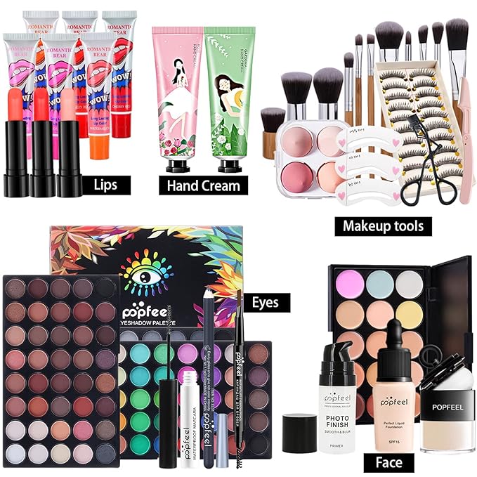 Professional Makeup Kit for Women Full Kit, Makeup Set Cosmetic Make Up Kit with Makeup Bag Include Eyeshadow Palette Makeup Brushes Set Lipstick Lip Gloss Foundation Concealer-Velvo Beauty
