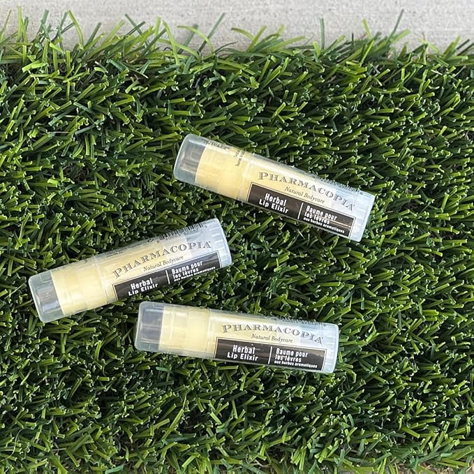 Pharmacopia Chamomile Tangerine Vegan Lip Elixir - Nourishing Vegan Herbal Lip Balm with 100% Natural and 70% Certified Organic Ingredients, 0.25 Oz, Pack of 3-Velvo Beauty