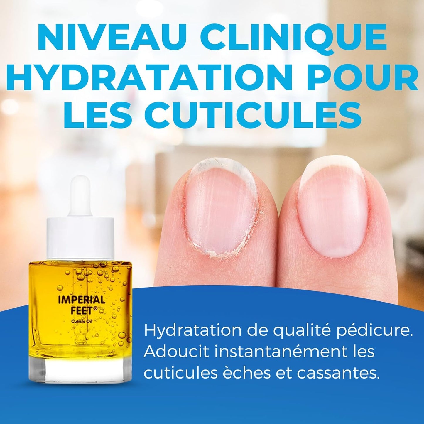 Imperial Feet Cuticle Oil for Nail Growth and Strength 30ml/1 FL Oz-Almond, Jojoba, Vitamin E Oil for Nails and Cuticles-Hydrates, Natural Nail Strengthener and Nourishes Dry Cuticles-Cuticle Softener-Velvo Beauty