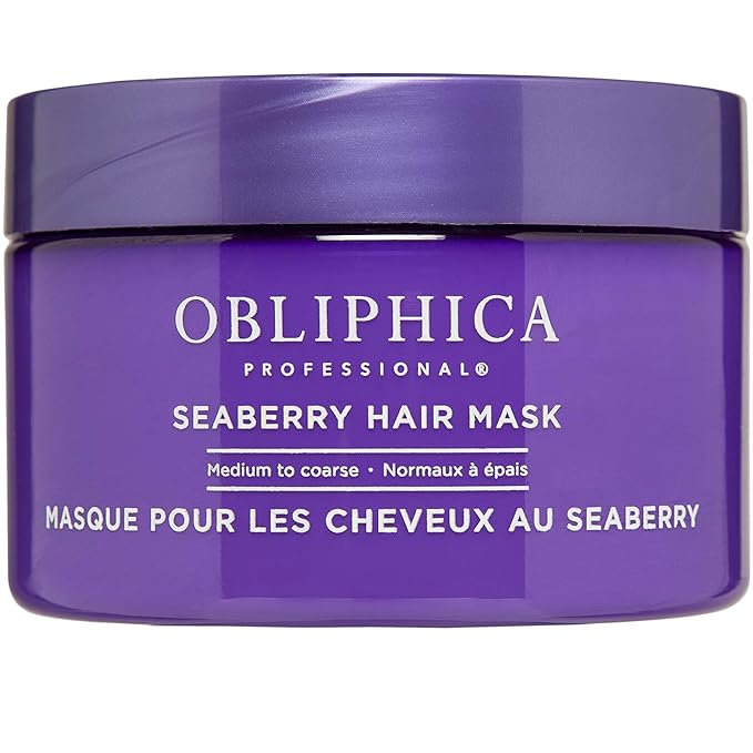 Obliphica Seaberry Hair Mask - Deep Conditioning Hydrating Treatment for Dry and Damaged Hair - Moisturizing Hair Repair and Growth Mask for Medium, Coarse, and Color-Treated Hair - 8.5 Ounces-Velvo Beauty