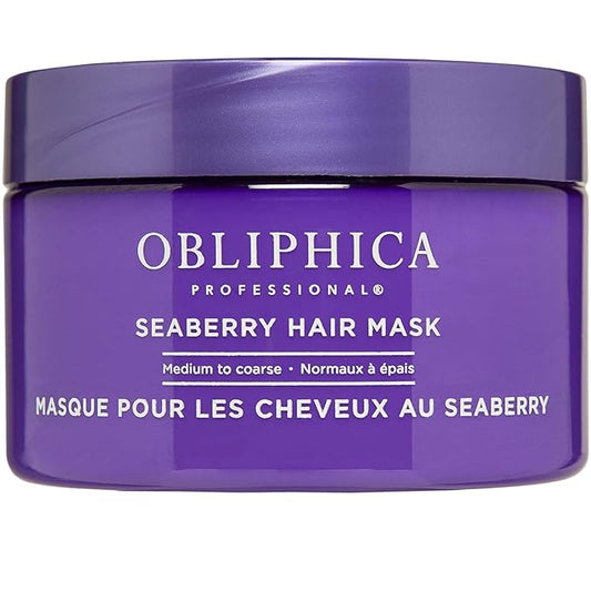 Obliphica Seaberry Hair Mask - Deep Conditioning Hydrating Treatment for Dry and Damaged Hair - Moisturizing Hair Repair and Growth Mask for Medium, Coarse, and Color-Treated Hair - 8.5 Ounces-Velvo Beauty