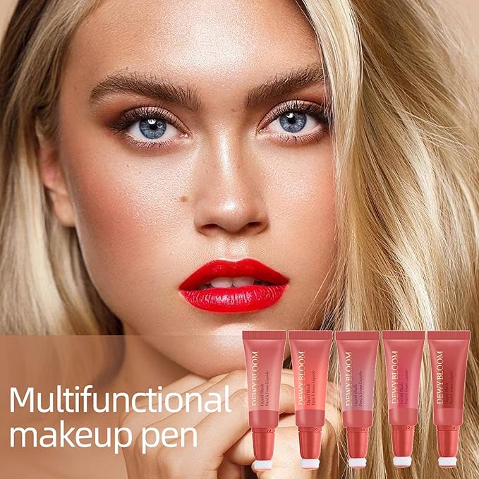 Blush Beauty Wand,Matte Face Blush Stick with Cushion Applicator,Natural Silky Creamy Dewy Liquid Blush Wand,Blendable Blush Stick for Cheek,Cruelty-free,106 Wishes,Peach Pink-Velvo Beauty