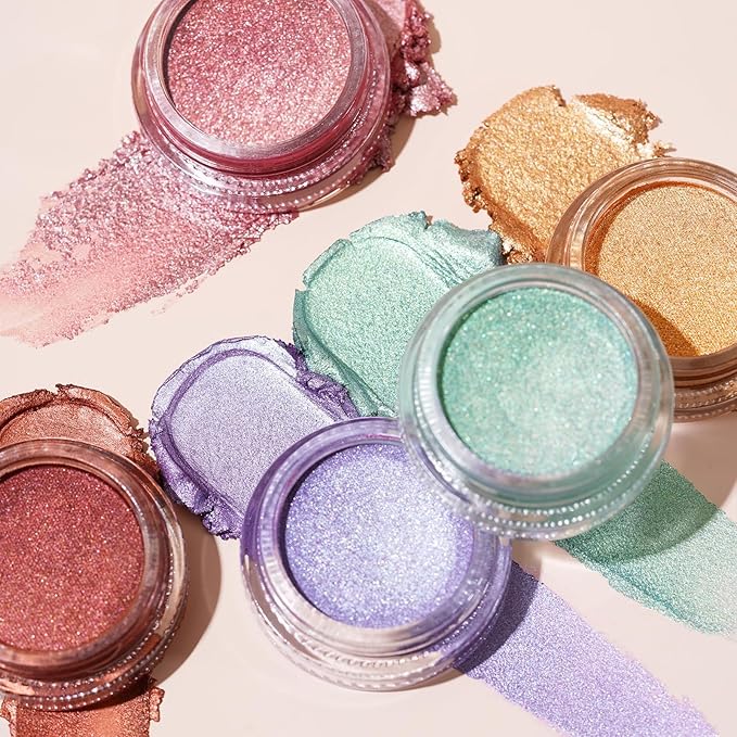 Oulac Pink Cream Eyeshadow also for Highlighter Large Capacity Highly Pigmented Eye Shadow Waterproof &Long Lasting with Moisturizing Formula, Shimmer Glitter Eye Makeup. 6g.(18)-Velvo Beauty