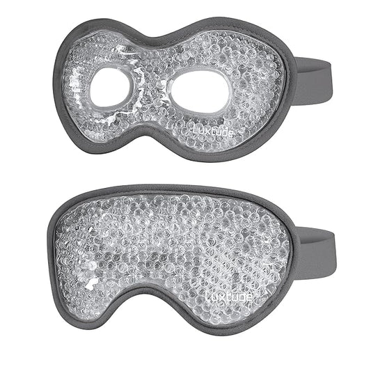 Luxtude Gel Eye Mask 2PCS, Reusable Cooling Eye Masks for Sleeping, Hot Cold Eye Mask Ice Pack, Frozen Cold Eye Compress for Puffiness/Dark Circles/Headaches/Migraines/Eye Bags/Stress Relief (Gray)-Velvo Beauty