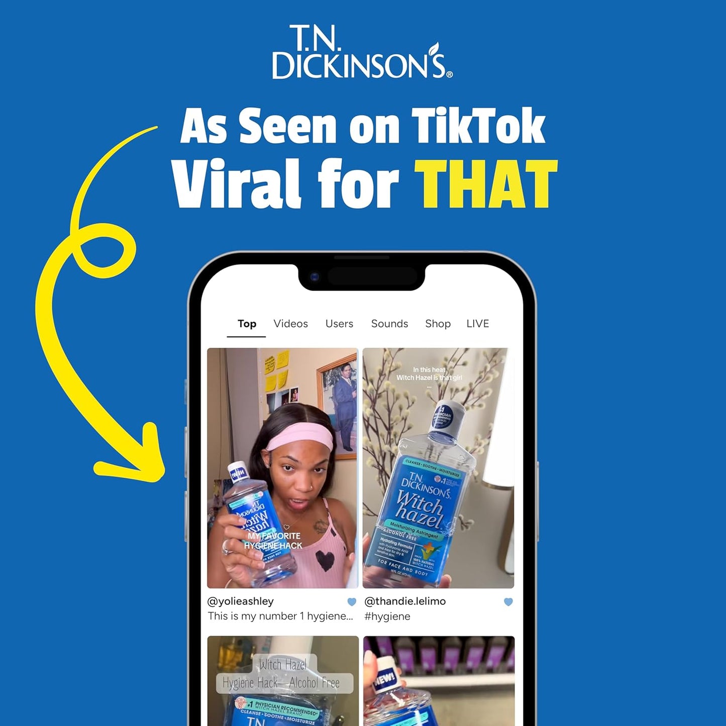 T.N. Dickinson's Witch Hazel Alcohol Free Moisturizing Astringent | 100% Natural Witch Hazel | Calms, Nourishes, Hydrates Skin | for Face & Body | 16 Fl Oz-Velvo Beauty