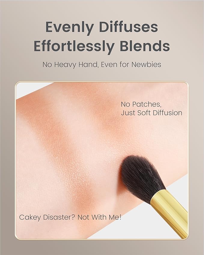 Desert Oak Series Eyeshadow Blending Brush - Dome Goat Hair Bristles for Seamless Crease Work, Premium Bubinga Handle with Gold Brass Ferrule (CM 169)-Velvo Beauty