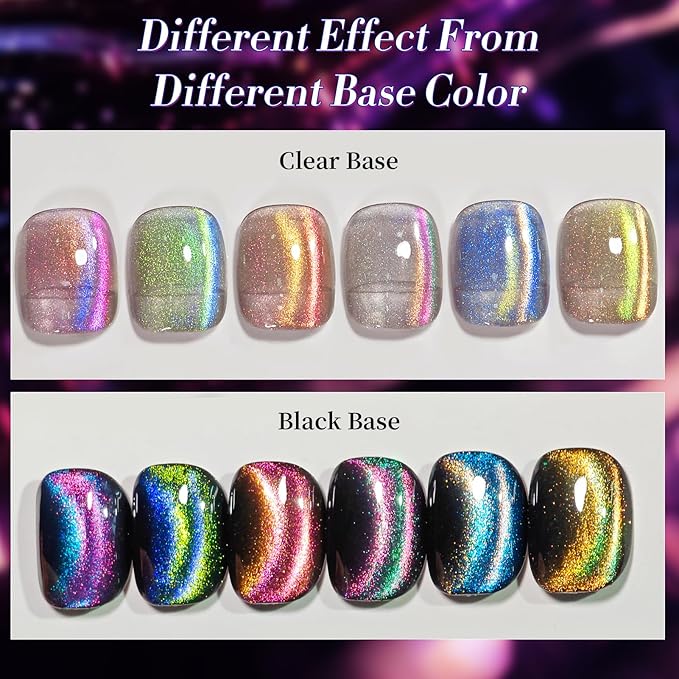 Born Pretty Cat Magnetic Gel Nail Polish 9D Polaris Holorgraphic Cat Magnetic Eye Gel Polish Glitter Gel Polish Set 6PCS-Velvo Beauty