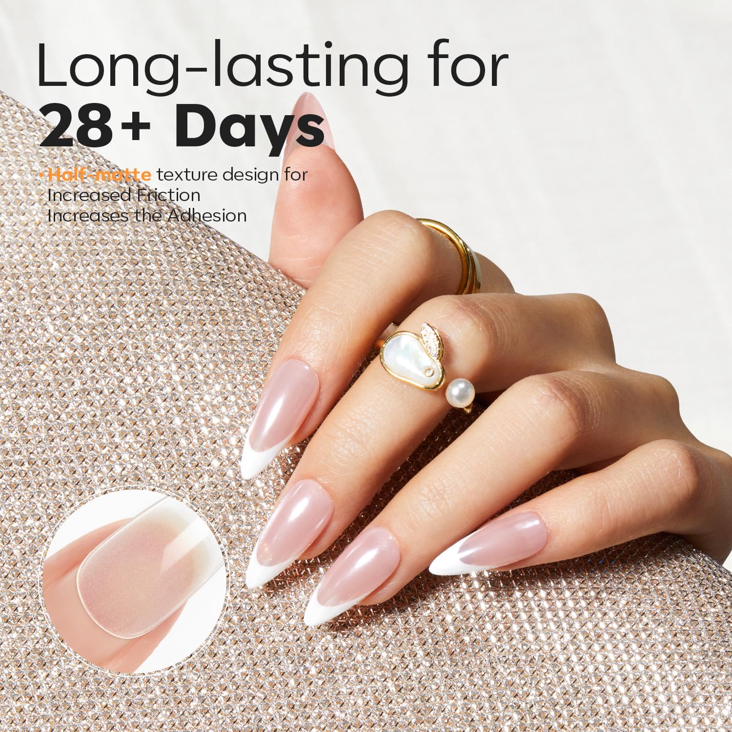 Modelones Medium Stiletto Fake Nail Tips - 510Pcs Gel Tips Pre-shaped Half Matte Full Cover Clear Acrylic Gel Kit False Press on Nails for Extension DIY Salon 15Sizes-Velvo Beauty