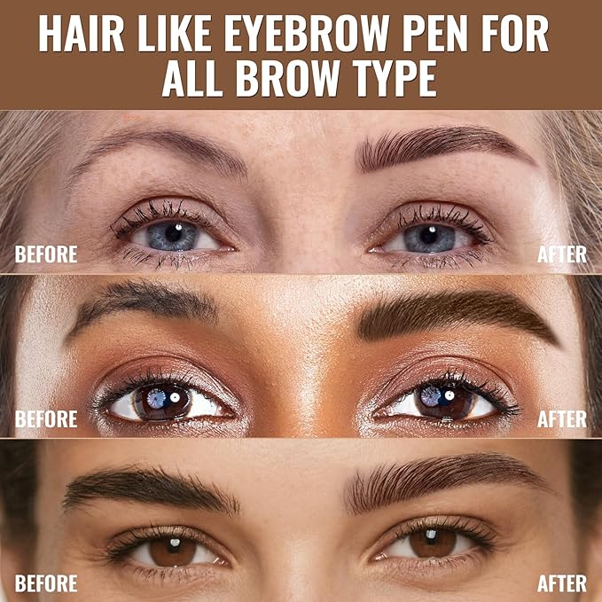 iMethod Eyebrow Pen - Eyebrow Pencil,2-in-1 Eyeliner Dual-Ended Microblading Eyebrow Pencil Long Lasting Waterproof Hair-Like Brow Pencil,with Eyebrow Brush,Eyebrow Pencils for Women,Blonde-Velvo Beauty