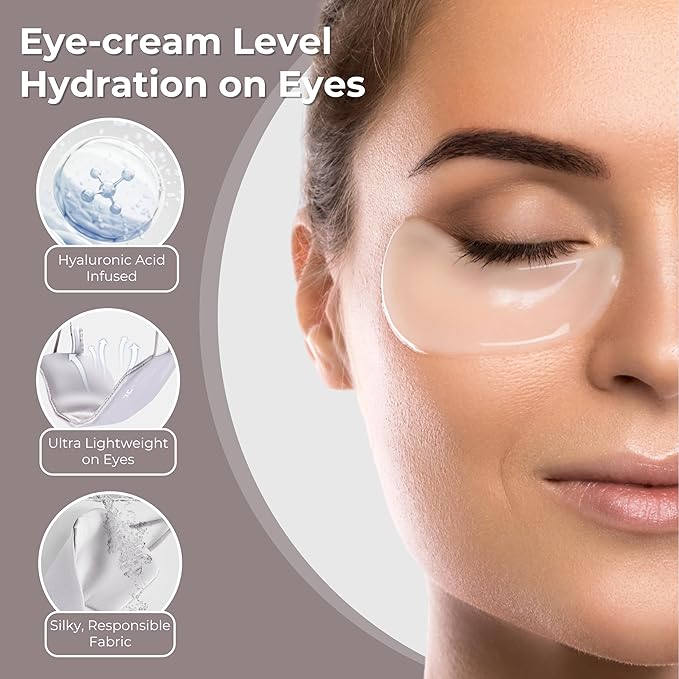 7C Soft Sleep Mask - Eye Mask - Hyaluronic Acid Anti-Aging Under Eye Cover with Adjustable Ear Elastic Straps for Full Night Sleep, Nap, Reduces Puffy Eyes Gifts-Velvo Beauty