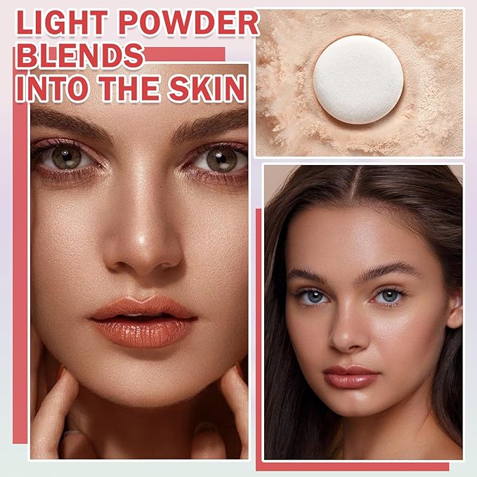 3PCS Loose Setting Powder Set,Lightweight Long Lasting Oil Control Loose Face Powder,Translucent Matte Drying Finishing Setting Powder for All Skin Types-Velvo Beauty