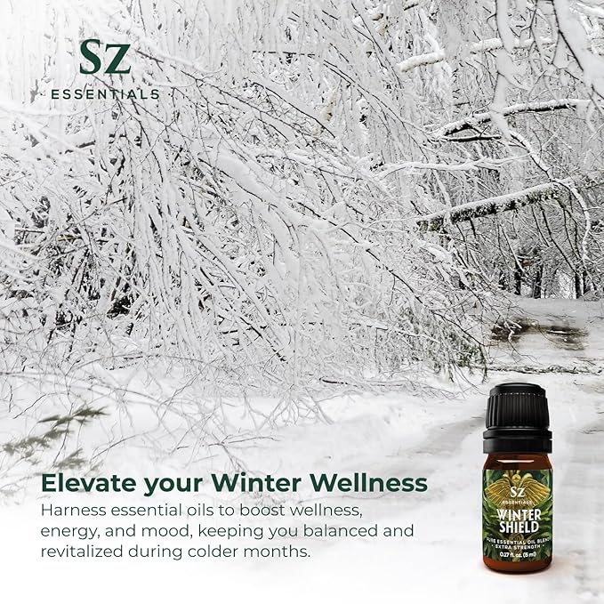 Winter Shield Essential Oil Blend for Diffuser and Humidifier - Extra Strength Protective Seasonal Defense - 100% Pure, Natural & Undiluted - Therapeutic Grade & Vegan - 0.17 oz (5ml)-Velvo Beauty