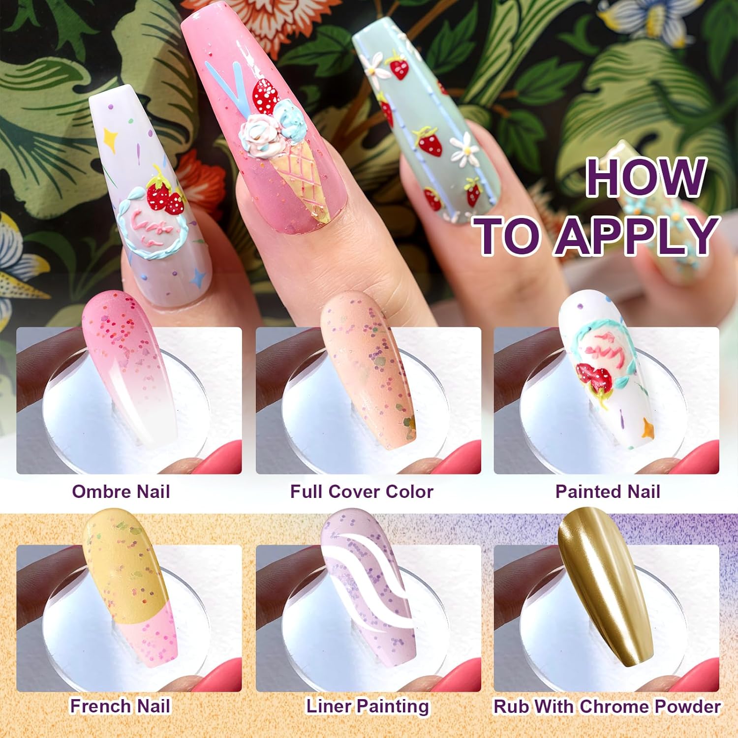 Gradient Painting Gel, 9 Colors Ombre Gel Nail Polish for 3D Sculpture Gel comes with Dotted Decorations Aura Nails French Manicure Soak Off UV Long-lasting Home Salon DIY Candy Cane Cream-Velvo Beauty