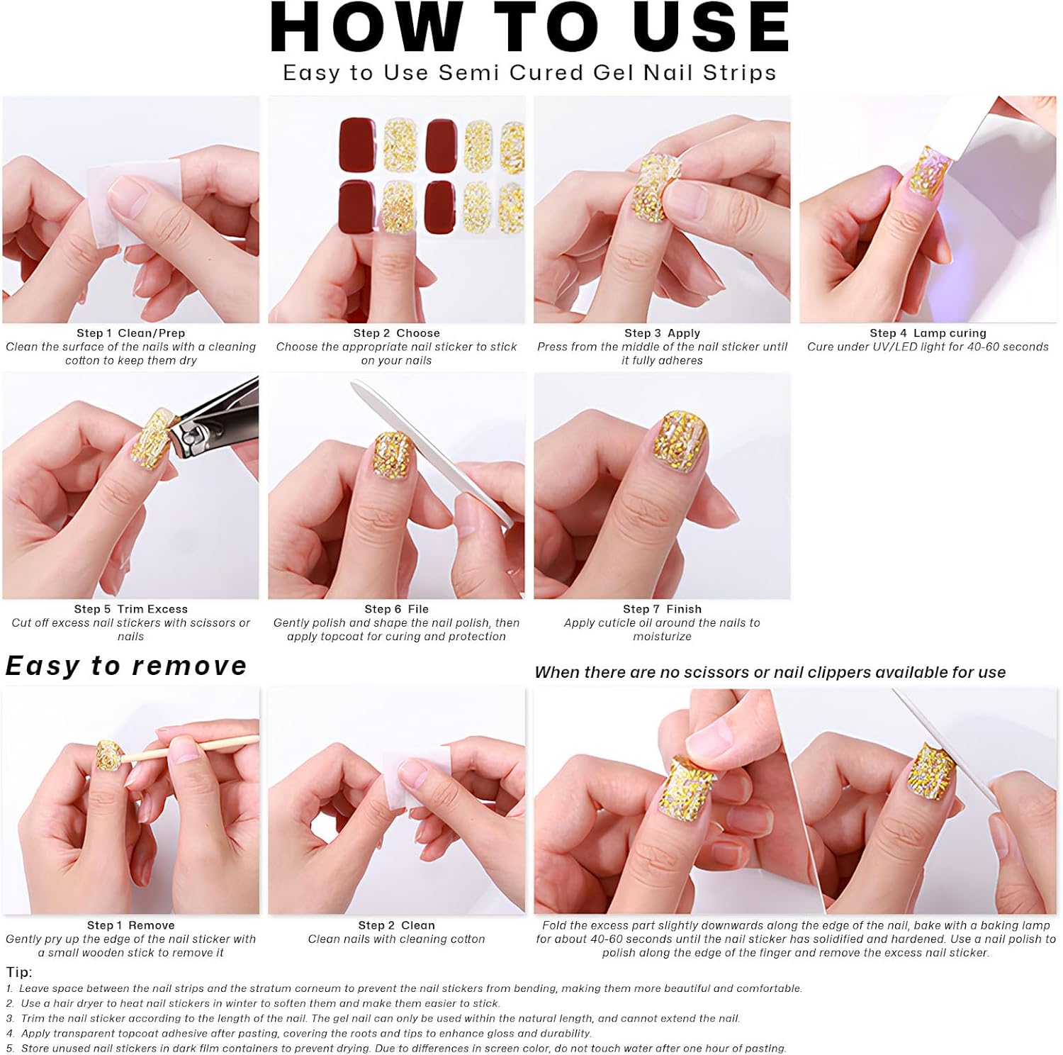 Semi Cured Gel Nail Strips with Glitter Butterfly Designs Colorful Gel nail stickers Salon Quality & Easy to Use for Women 20 Pcs-Velvo Beauty