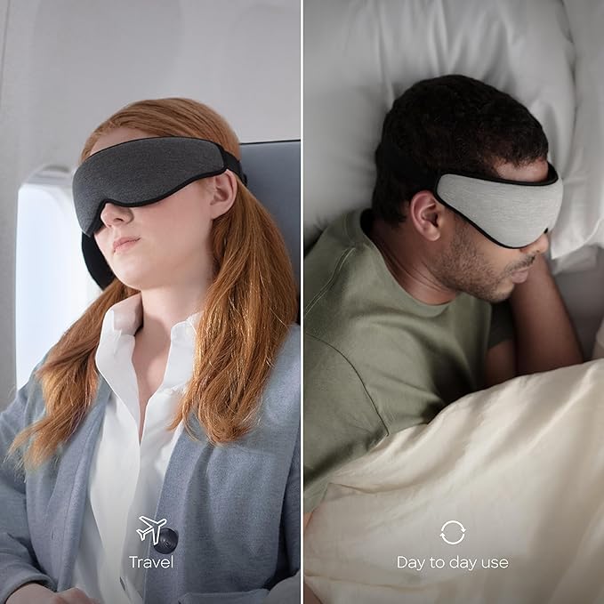 Ostrichpillow Eye Mask, Sleep Mask for Men Women 100% Blackout, No Pressure On Eyes, Soft & Breathable, Adjustable Fit, Travel Bag Included-Velvo Beauty