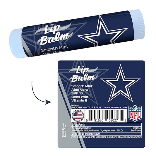 FANMATS 34643 Dallas Cowboys Smooth Mint SPF 15 Lip Balm-Velvo Beauty