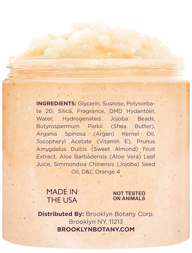 Brooklyn Botany Tropical Mango Shea Sugar Scrub for Body 10 oz – Deeply Hydrating and Gently Exfoliating Body Scrub for Women and Men - Made with Jojoba Beads-Velvo Beauty