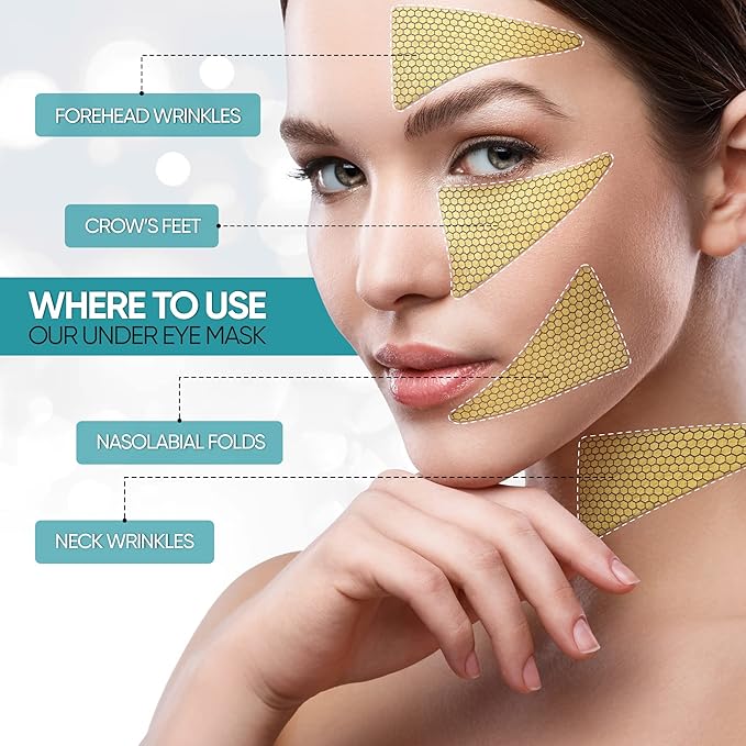 M MARAMIRA Under Eye Mask Dark Circles and Puffiness, Hydrating Eye Patches for Puffy Eyes to Brighten & Moisture, Reducing Fine-Lines & Dark Circles, Eye Pads for Authentic Beauty (28 Pads-Gold)-Velvo Beauty