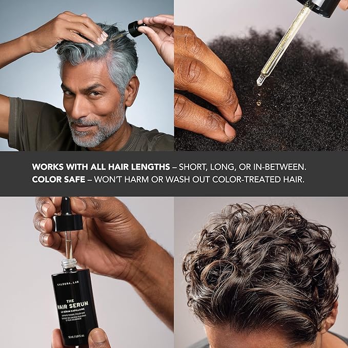 Caldera + Lab The Hair Serum | Men’s Thickening Serum for Thinning & Receding Hair, Supports Fuller & Stronger-Looking Hair, Dermatologically Tested - All Hair Types-Velvo Beauty