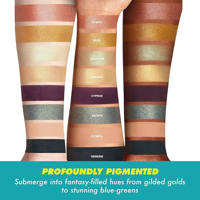 Lime Crime Eye & Face Palette, Prelude, Chroma - 8 Highly Pigmented Matte & Metallic Shades of Golds, Deep Purple & Teal - Highly Pigmented Color & Easy to Blend - Mirrored Box - Vegan-Velvo Beauty