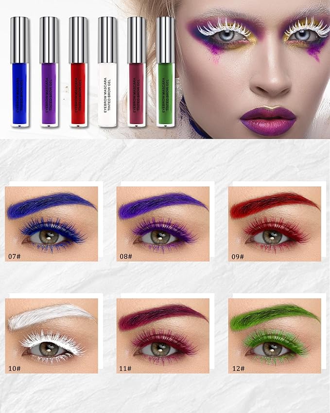 Tinted Eyebrow Gel Mascara- 1Pcs Long Lasting Waterproof Burgundy Tinting Eye Brow Glue Colored Mascara, Dark Red Brow Filler Curling rimel de pestañas, Mother's Day Eye Makeup Gift for Women Girl-#11-Velvo Beauty