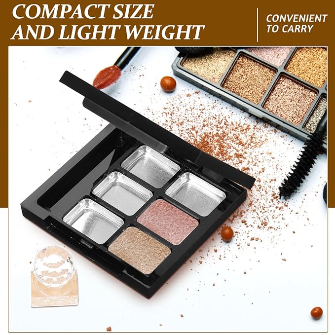 Healifty Empty Lipstick Palette Pan 6-grid Magnetic Eyeshadow Palette Boxes with Press Cosmetic Cream Tray Portable Small Makeup Compact Containers-Velvo Beauty