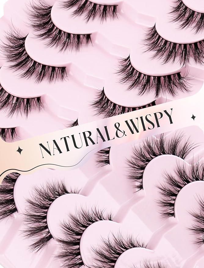 Cat Eye Lashes False Eyelashes Mink Lashes Wispy Eyelashes Natural Look Fake Eyelashes Mink Lashes Fluffy False Lashes UP8-Velvo Beauty