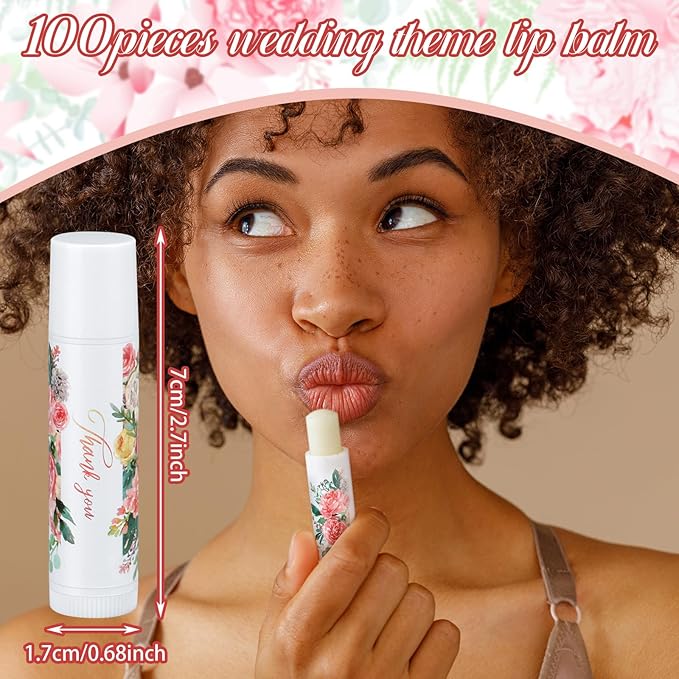 Dunzy 100 Pack Hello Fall Thanksgiving Party Gifts Bulk Lip Balms Favors Employee Appreciation Gifts Thank You Gifts Team Inspirational Gifts for Women Men Coworkers Satff Teachers(Flower)-Velvo Beauty