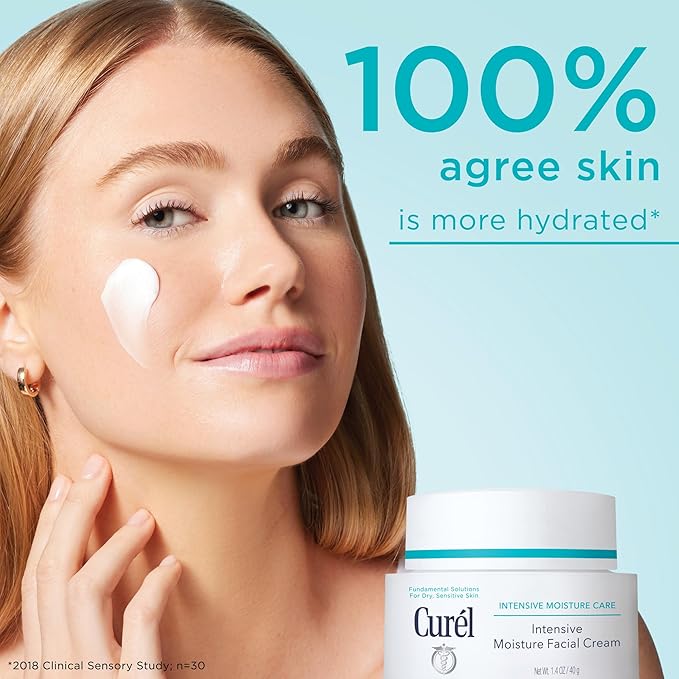 Curel Japanese Skin Care Intensive Face Moisturizer Cream, Hydrating Face Lotion for Dry to Very Dry Sensitive Skin, Anti-Aging, Fragrance-Free, Anti-Wrinkle Japanese Skin Care, 1.4 Oz-Velvo Beauty