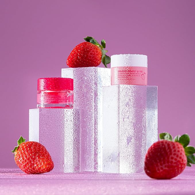 W7 Sweet Dreams Lip Scrub & Overnight Lip Mask Duo - 2Pcs Set - Strawberry Flavour - Exfoliate, Condition, Soothe & Hydrate-Velvo Beauty