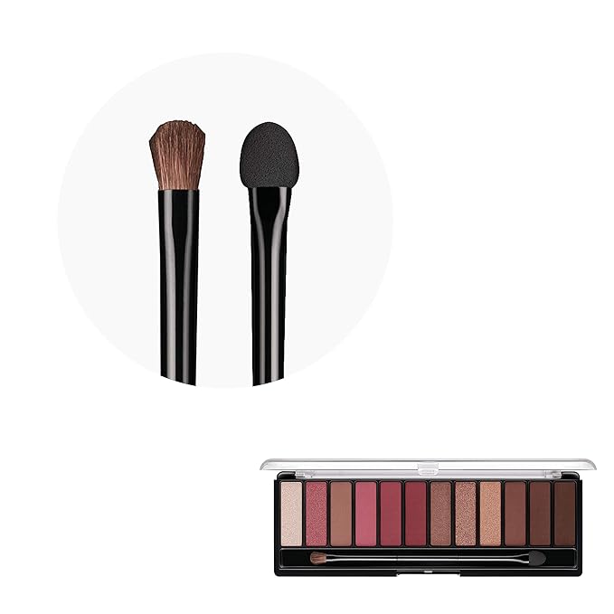 Rimmel London Magnif'Eyes Eyeshadow Palette, 12 Shades, Blendable Formula, Versatile, 007, Crimson, 0.5oz-Velvo Beauty