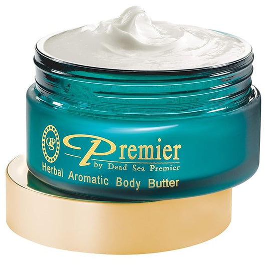 Premier Dead Sea Aromatic Body Butter – Herbal, Hydrating Shea Body Butter for Women & Men, Moisturizing, Firming & Anti-Aging Cream for Dry Skin, Hand & Body, 5.95 Fl.oz-Velvo Beauty