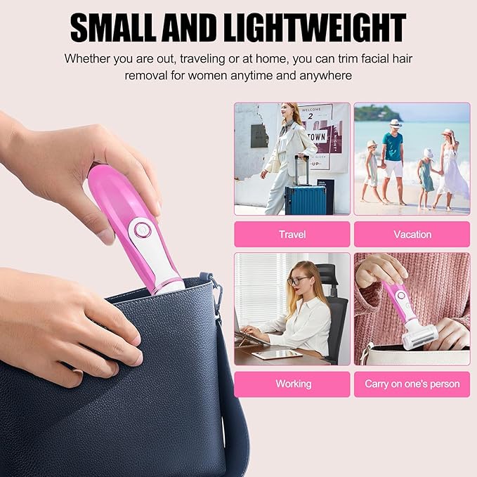 Women Face Epilator, 4-in-1 Body Shaver and Facial Epilator, Hair Removal for Face, Waterproof Facial Hair Remover for Armpits, Arms, Legsm, Bikini-Velvo Beauty