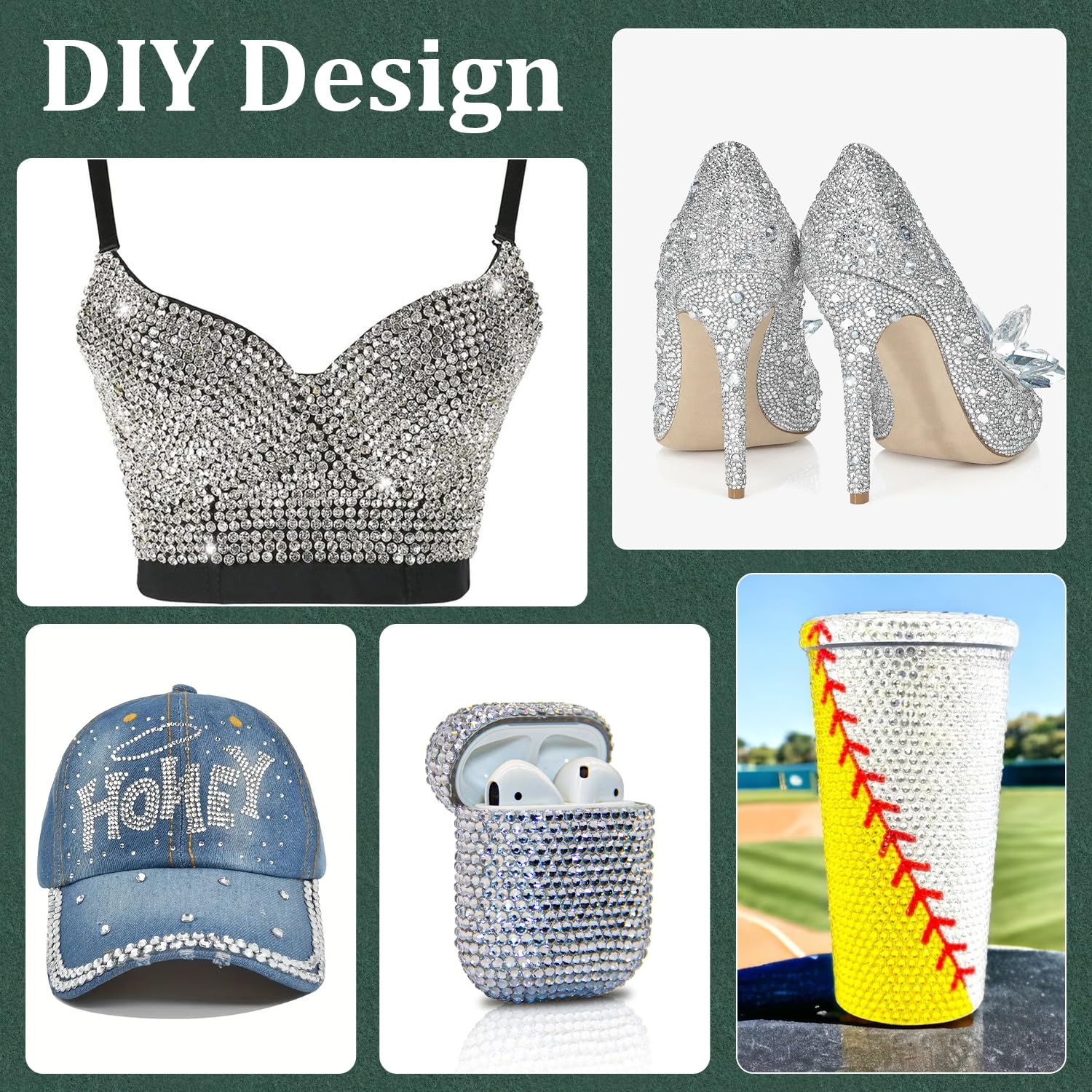 Resin Rhinestones for Crafting with B7000 Jewelry Glue, 2 Boxes Silver Clear Flatback Crystals with 3Pcs 10ml Glue for Bedazzling Crafts DIY Nail Art Makeup，Gems for Clothing Shoes-Velvo Beauty