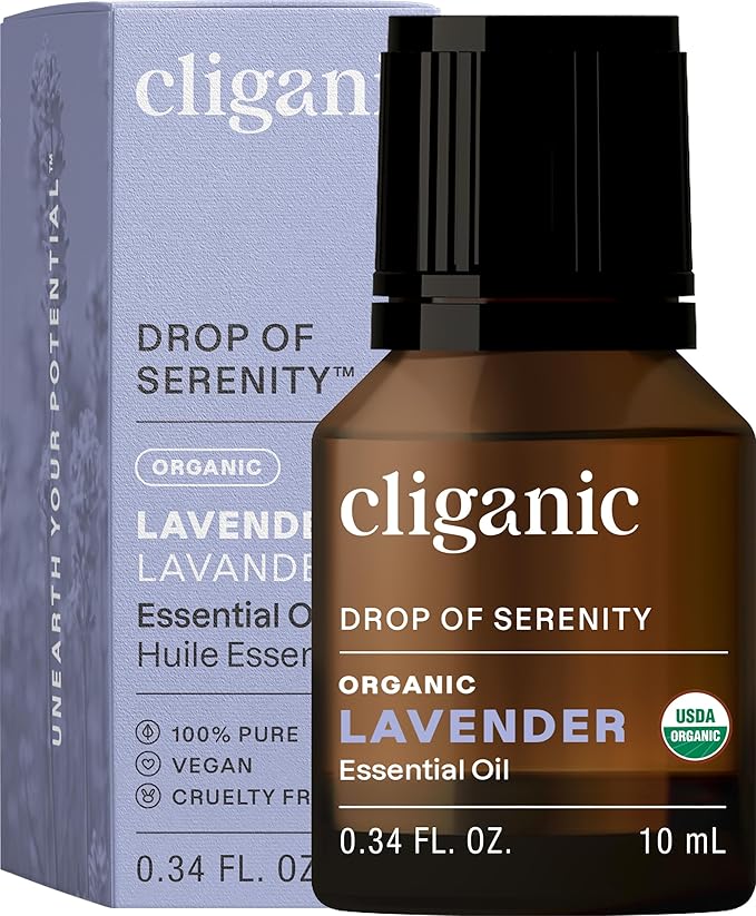 Cliganic Organic Lavender Essential Oil - 100% Pure Natural Undiluted, for Aromatherapy Diffuser | Non-GMO Verified (Packaging May Vary)-Velvo Beauty