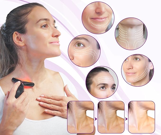 7 LED Light Beauty Tool – Face and Neck Massager with Jade Roller, Case, Black-Velvo Beauty