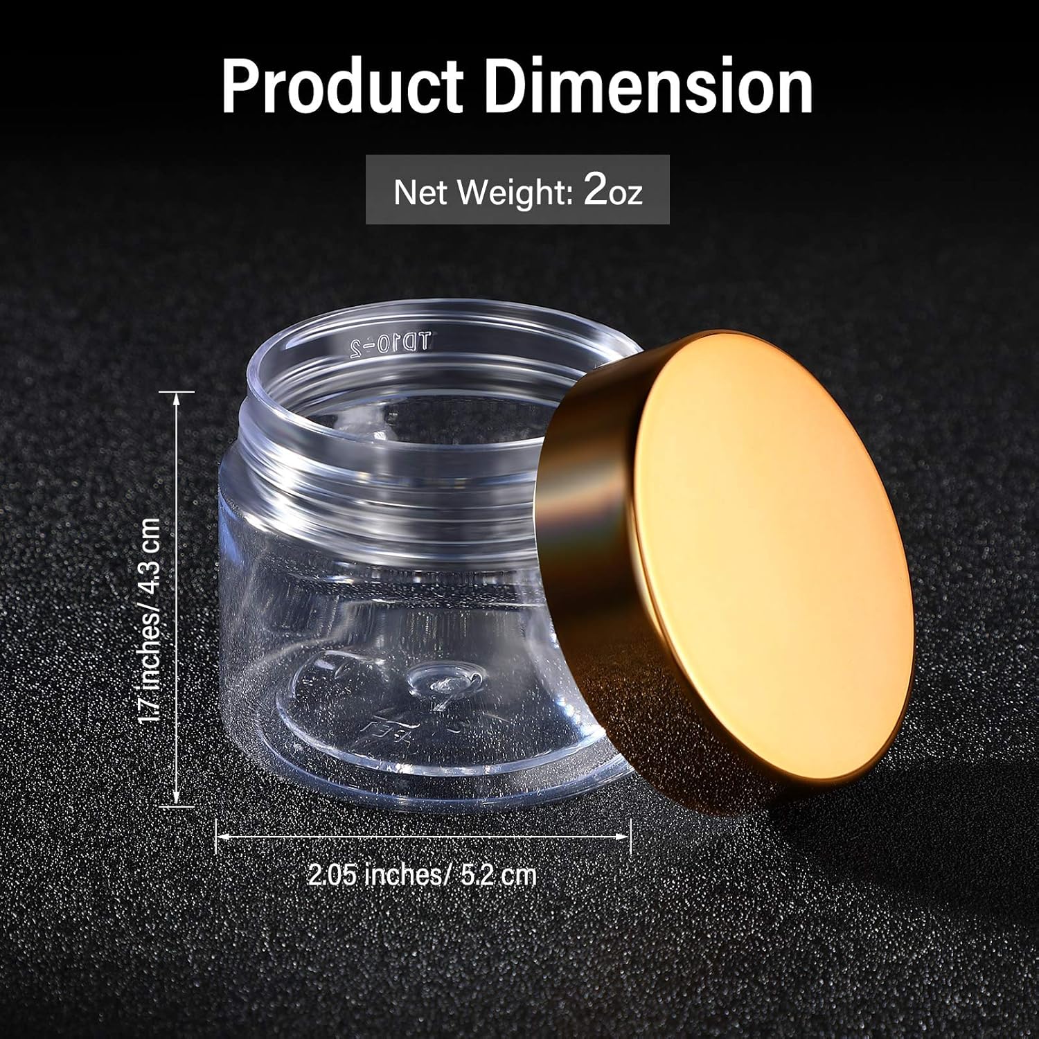 SATINIOR 100 Pcs Plastic Jars with Lids Small Containers Lids Wide Mouth Small Plastic Containers for Lotion Cream Rhinestones Body Butters Travel Storage(4 oz,Gold)-Velvo Beauty