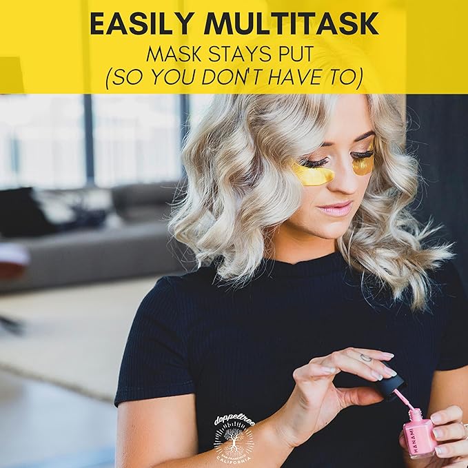 Under Eye Patches & Masks (18 Pairs) - All Natural Anti Aging Treatment for Bags, Puffiness, Wrinkles, & Dark Circles - 24K Gold, Collagen, Hyaluronic Acid, Hydrogel - Formulated in San Francisco-Velvo Beauty