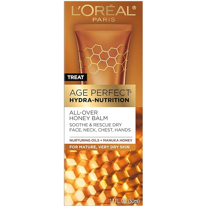 L'Oreal Paris Skincare Age Perfect Hydra-Nutrition All-Over Balm with Manuka Honey Extract and Nurturing Oils, to Soothe and Rescue Dry Skin, Paraben Free, 1.7 oz.-Velvo Beauty