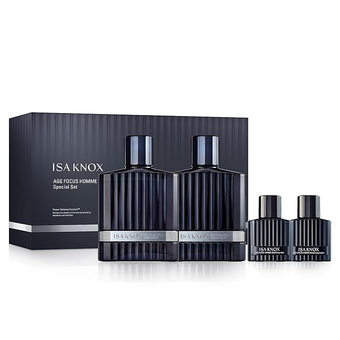 ISA KNOX Age Focus Homme (Premium Skincare Gift Set, 12.2fl oz) - Even Skin Tone & Wrinkle Care. Toner and Lightweight Moisturizer Set , Niacinamide, Adenosine | Korean Skincare,-Velvo Beauty