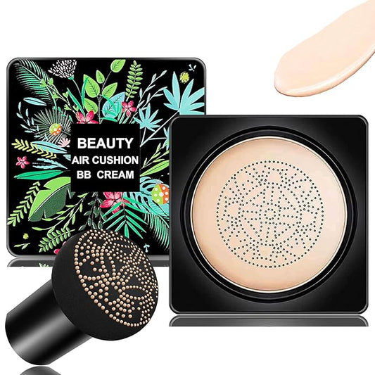 AWCCXMYM Mushroom Head Air Cushion CC Cream Foundation BB Cream Foundation Makeup Moisturizing CC Cream Liquid Foundation,Concealer Lasting Makeup Foundation Even Skin Tone Makeup Base Primer(Ivory)-Velvo Beauty