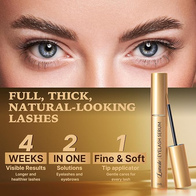 Eyelash Growth Serum with Advanced Formula: Rapid Eye Lash Enhancing Serum for Eyelash and Eyebrow Growth in 3-4 Weeks - Boost Longer Thicker and Fuller Lashes 3ML-Velvo Beauty